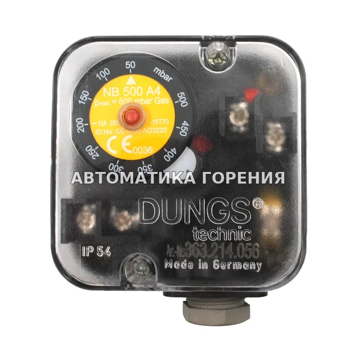 Датчик-реле давления Dungs NB500A4 210971 для газовой горелки