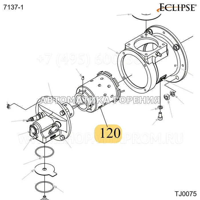 Форсунка горелки TJ075 AISI 304 нержавеющий Eclipse 7137-1