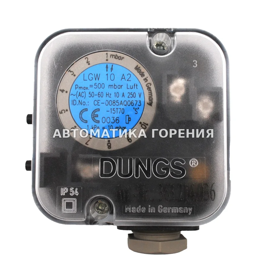 Датчик-реле давления Dungs LGW10A2 107417 для газовой горелки