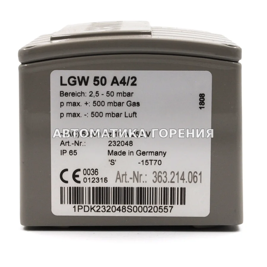Датчик-реле давления Dungs LGW50A4/2 232048 для газовой горелки