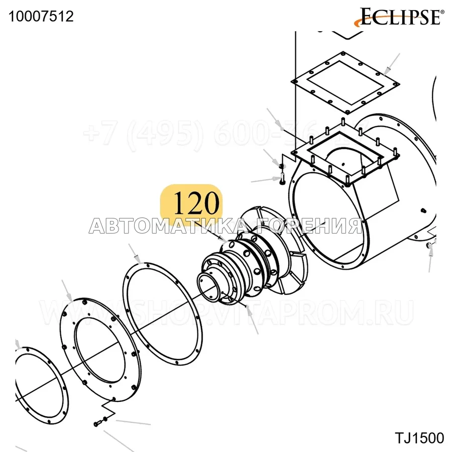 Форсунка обработанный TJ1500 TJ2000 размер 8 ASTM A743 CF Eclipse 10007512
