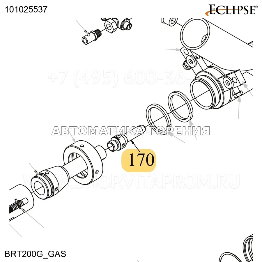 Форсунка внутренний BRT200 g размер 2MM BTU/ HR. 250 FPS Eclipse 101025577